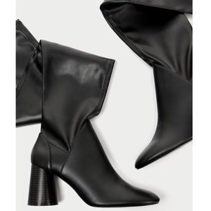 NWT Zara over the Knee High Heel Boots